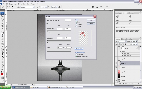 Creation of glass opo jal??: Step 5